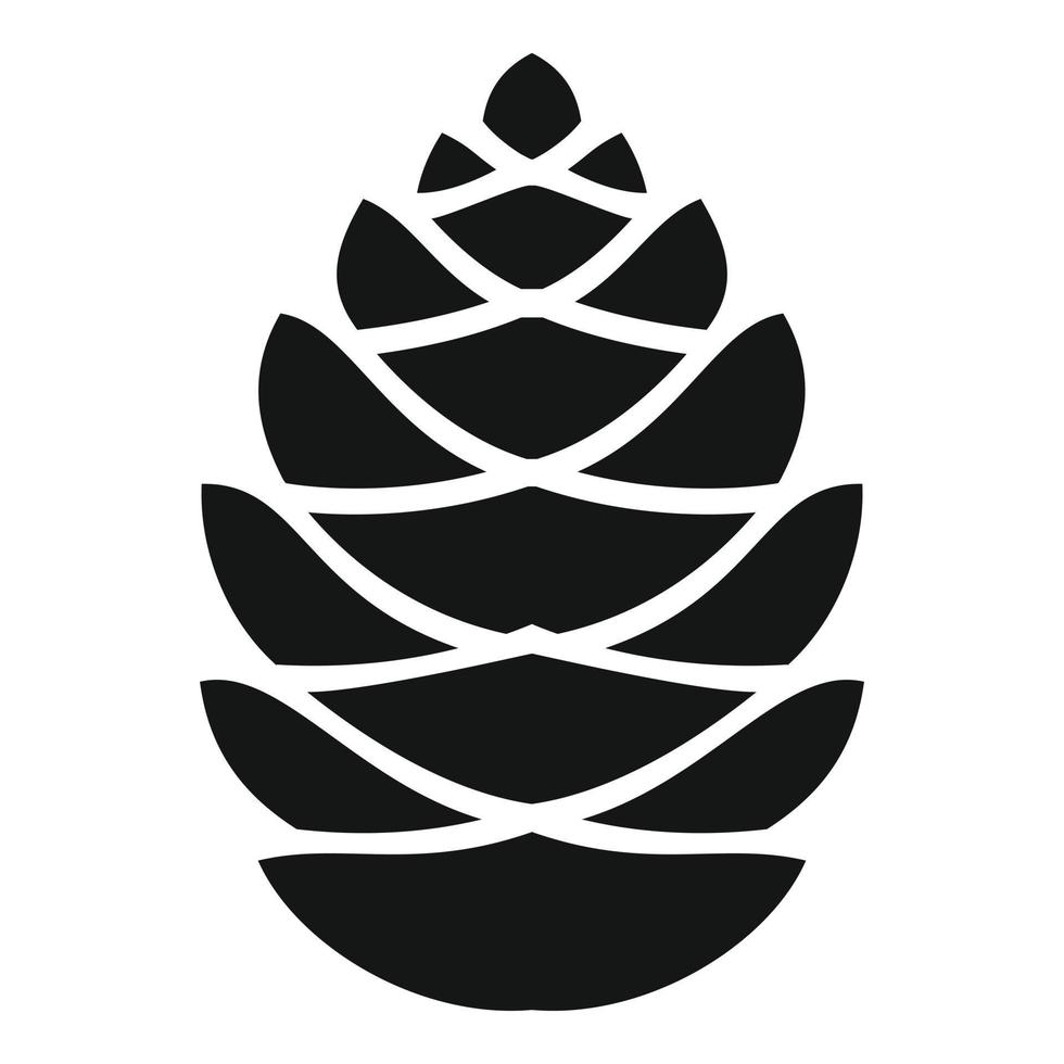 Fall pine cone icon, simple style vector