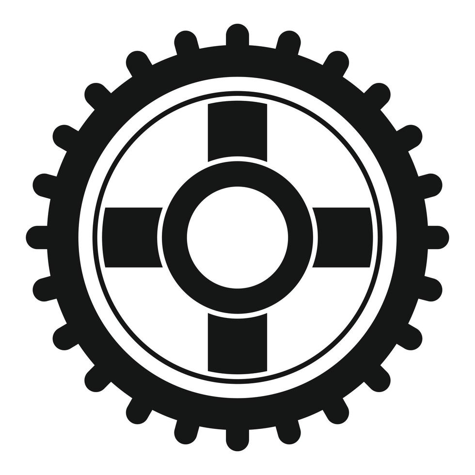 Watch repair wheel icon, simple style vector