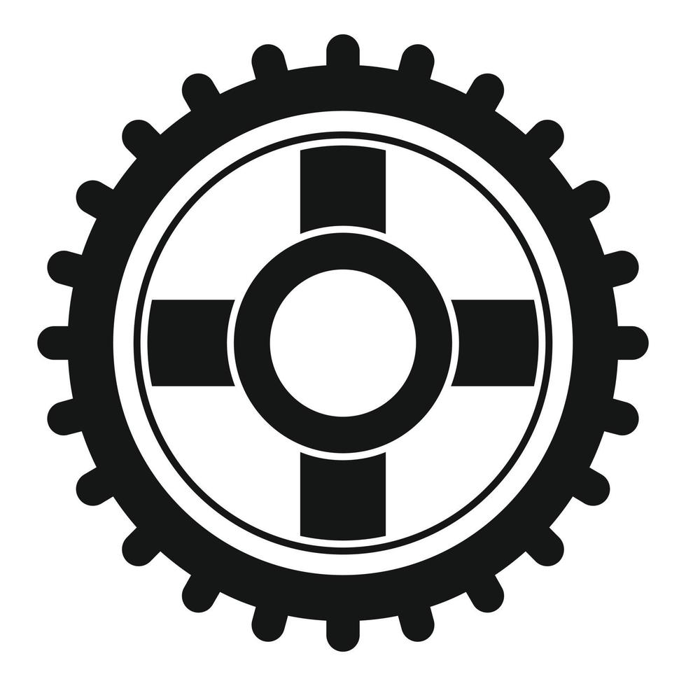 reloj, reparación, rueda, icono, simple, estilo vector