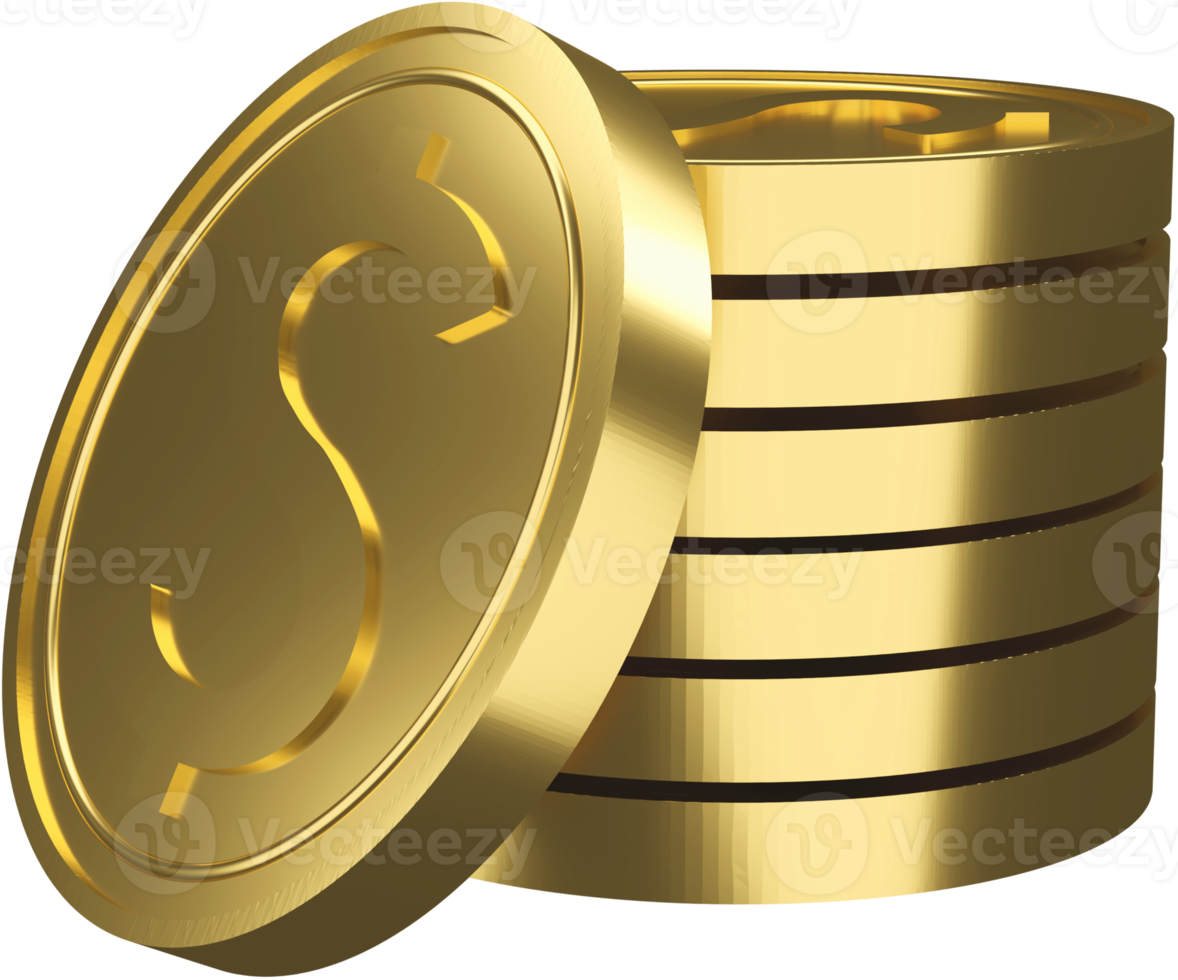 Dollar coin 3D icon. png