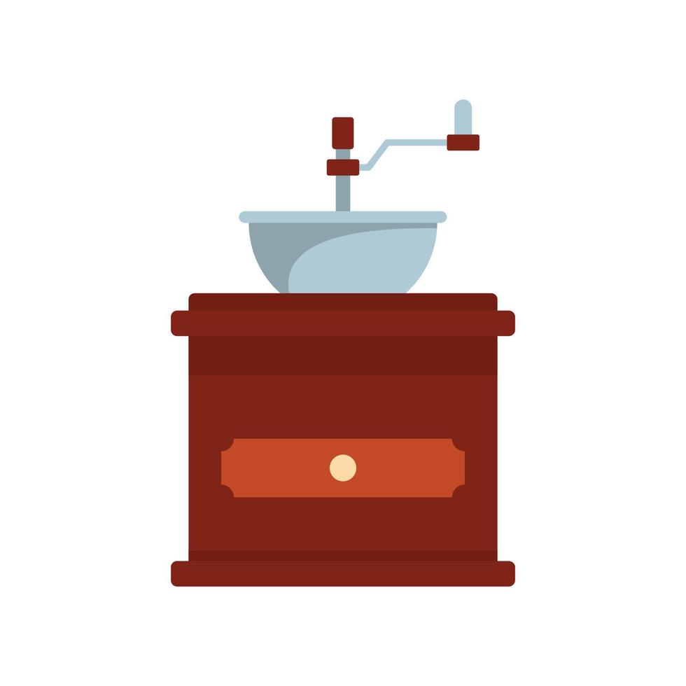 Coffee mill icon, flat style vector
