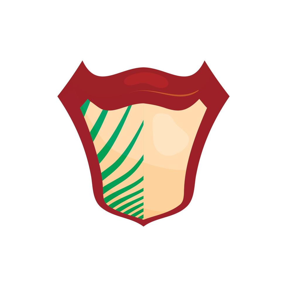 Army metal shield icon, cartoon style vector