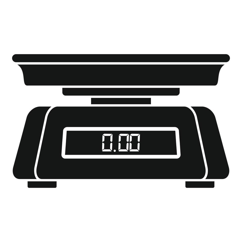 Vegetables digital scales icon, simple style vector