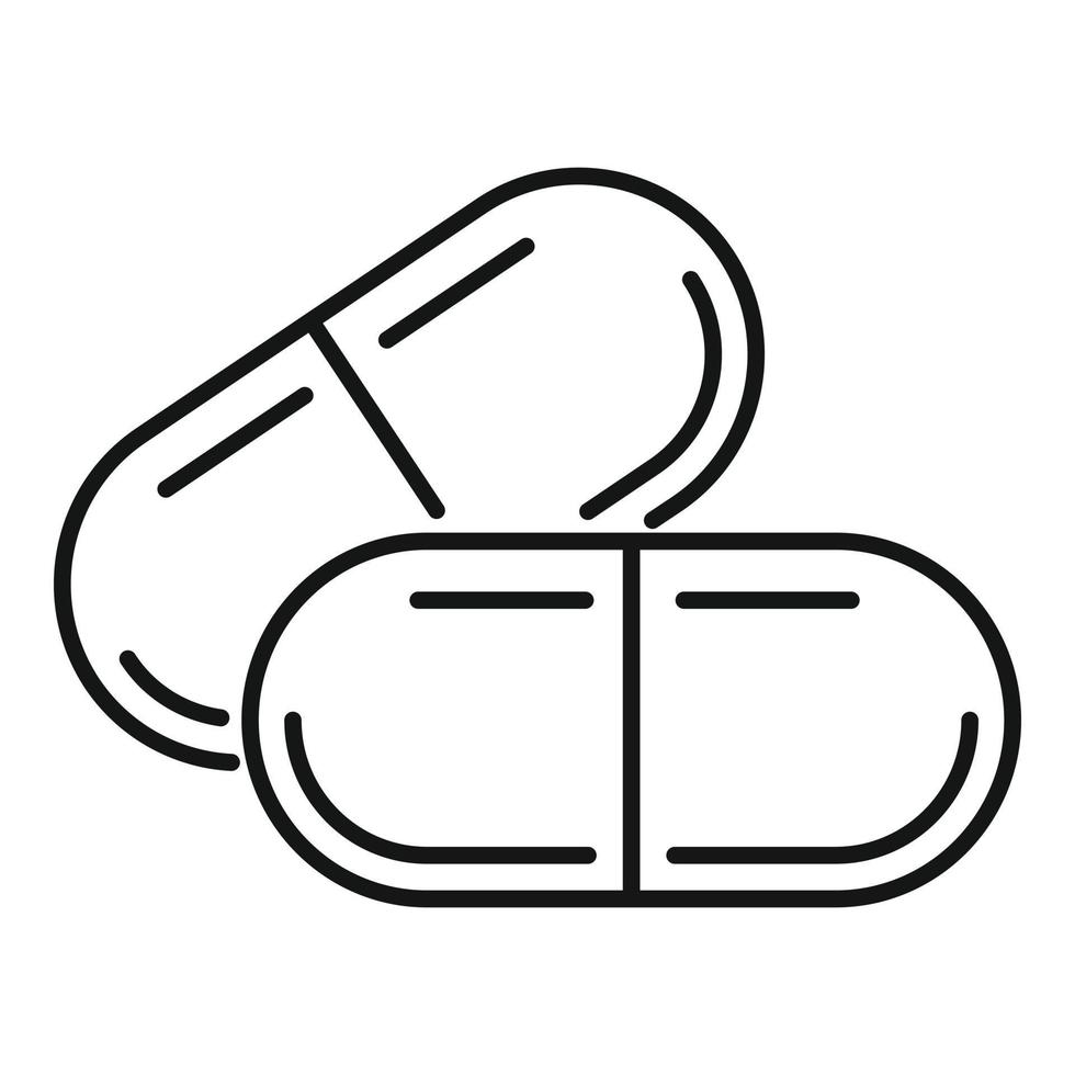 icono de cápsula médica, estilo de contorno vector