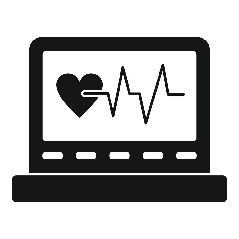 Heart rate equipment icon, simple style vector