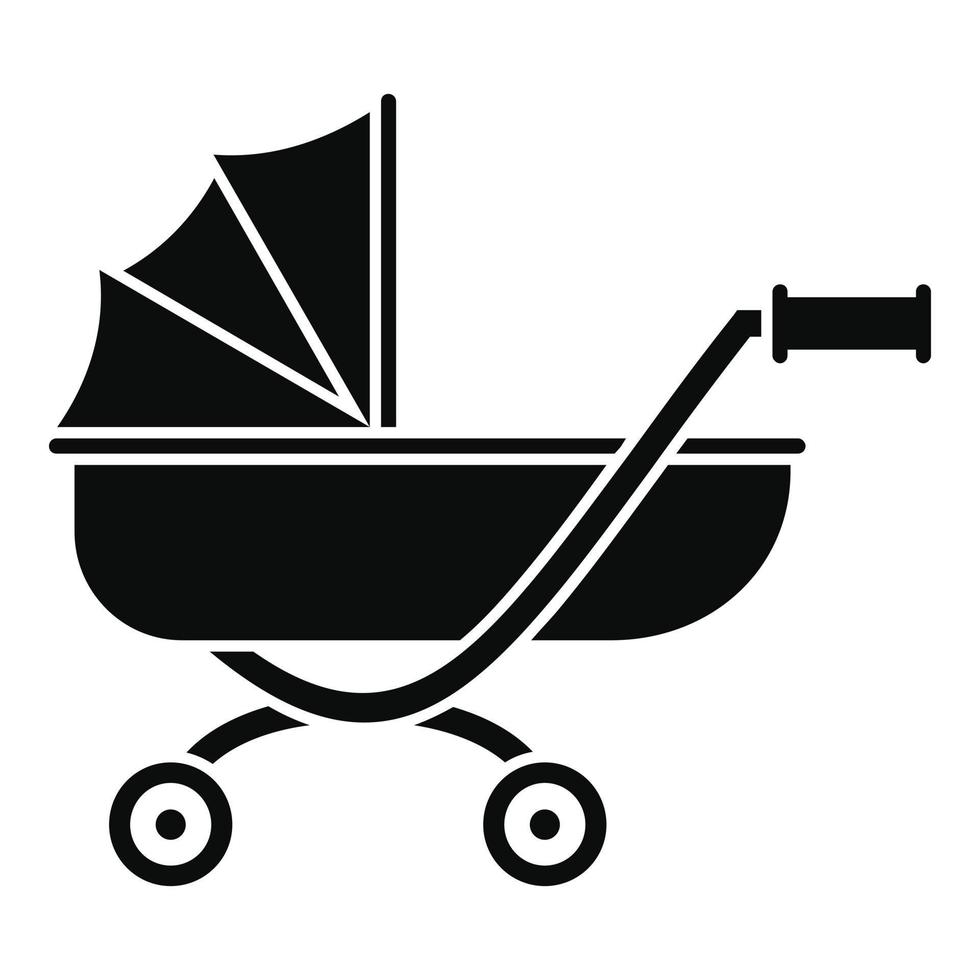icono de cochecito de bebé de juguete, estilo simple vector