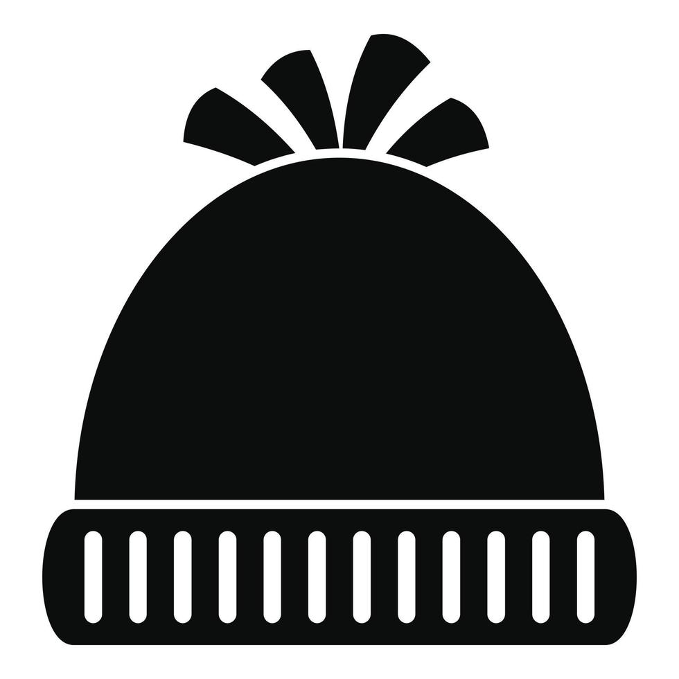 icono de sombrero de invierno de lana, estilo simple vector