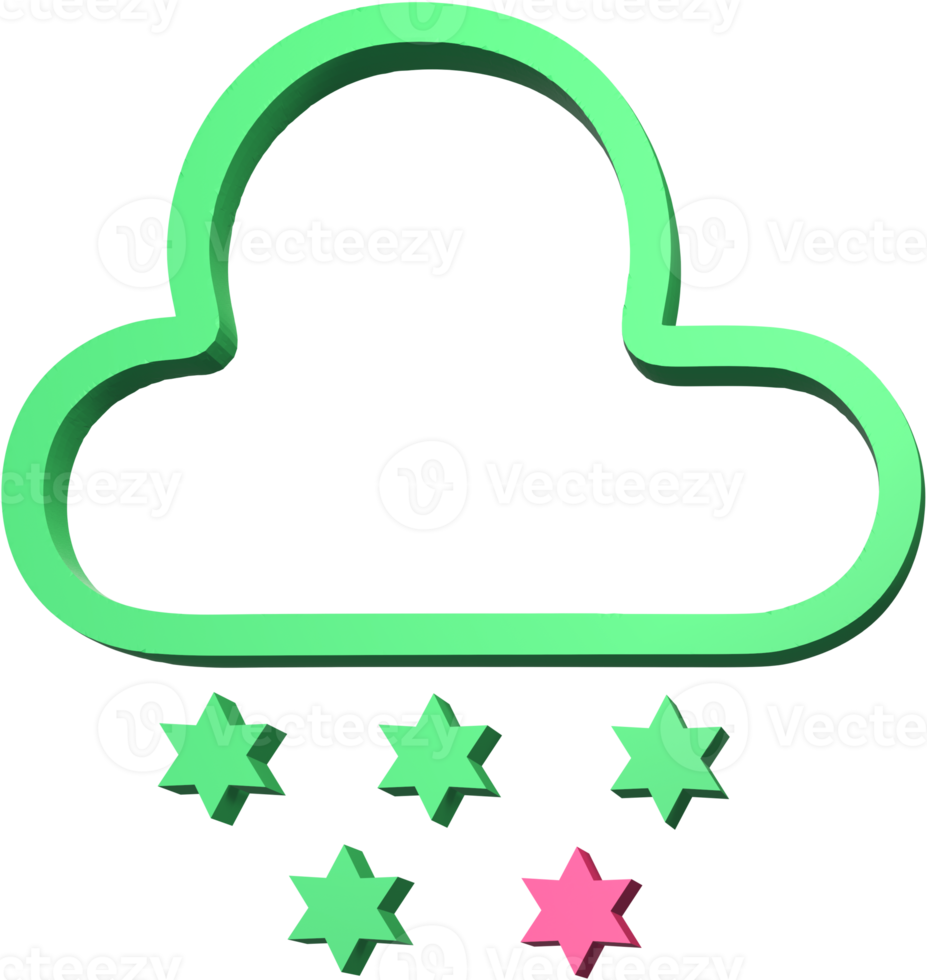 icône 3d de lignes de nuage. png