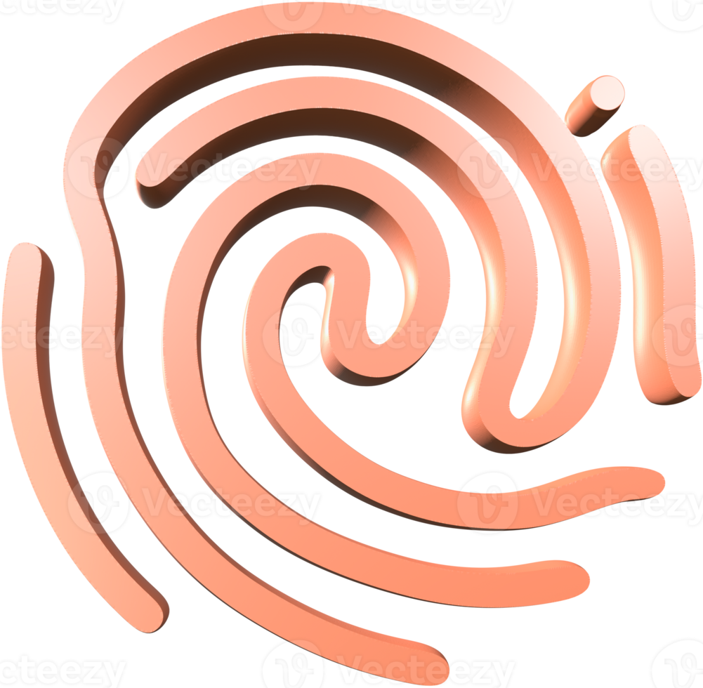 Fingerprint lines 3D icon. png