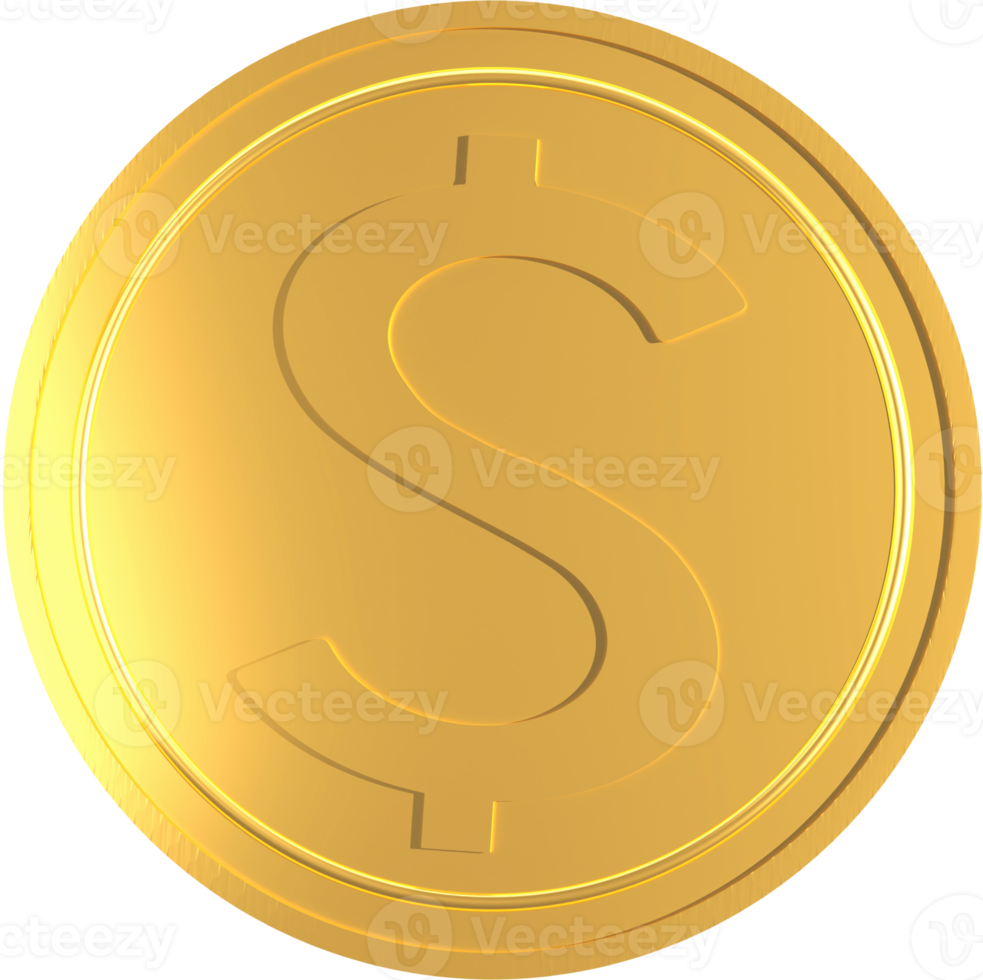 ícone 3d de moeda de dólar. png