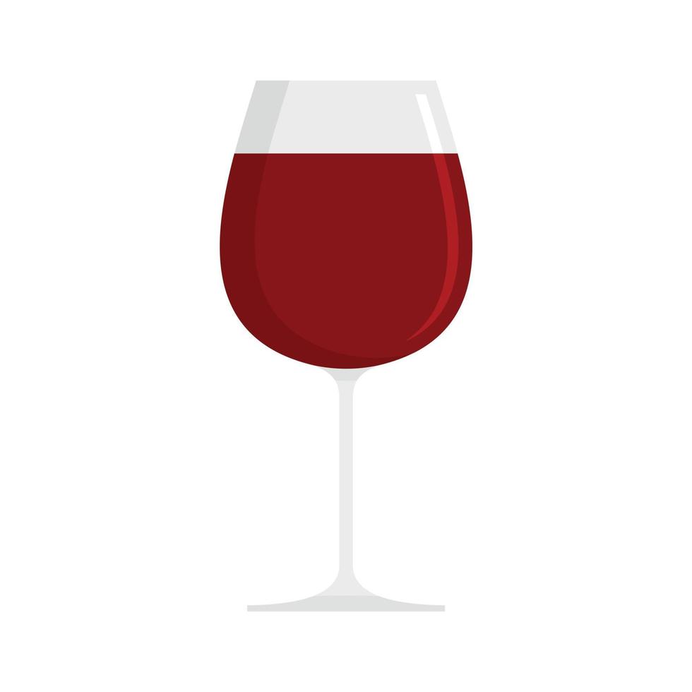 icono de copa de vino, estilo plano vector