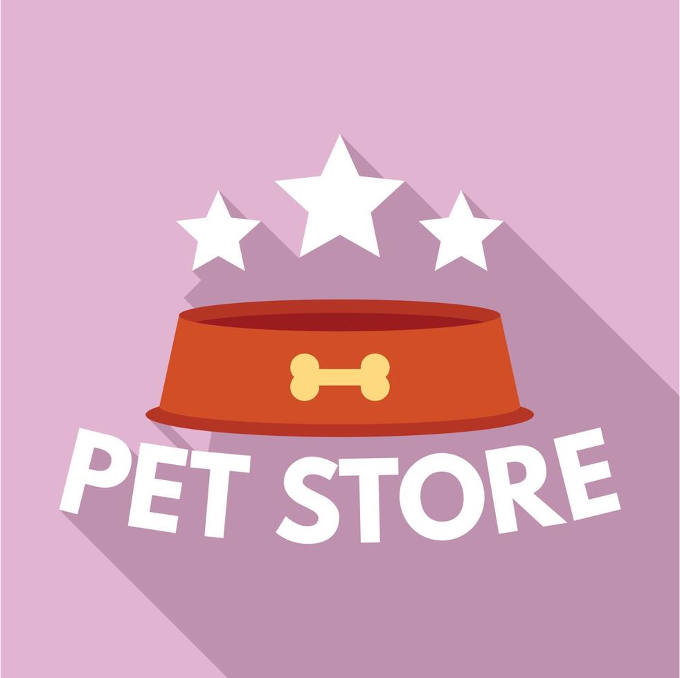 Pet plate store logo, flat style vector