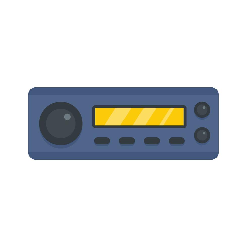 Compact car audio icon, flat style vector