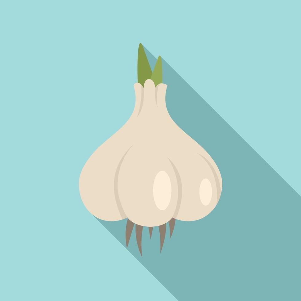 icono de ajo ecológico, tipo plano vector