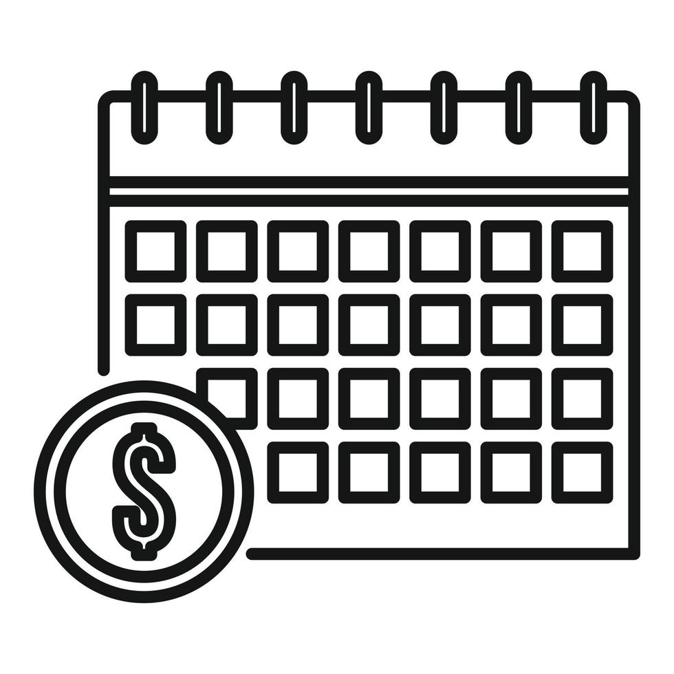 Calendar utilities icon, outline style vector