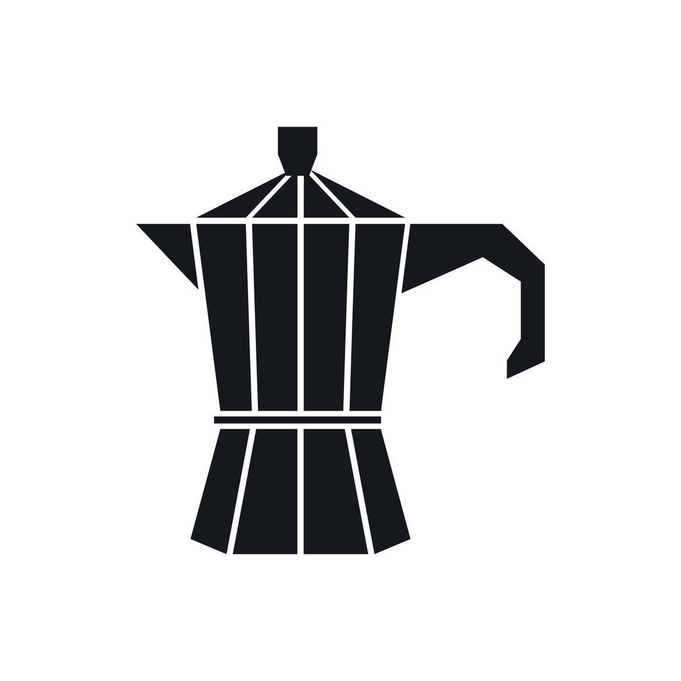 Steel retro coffee pot icon, simple style vector