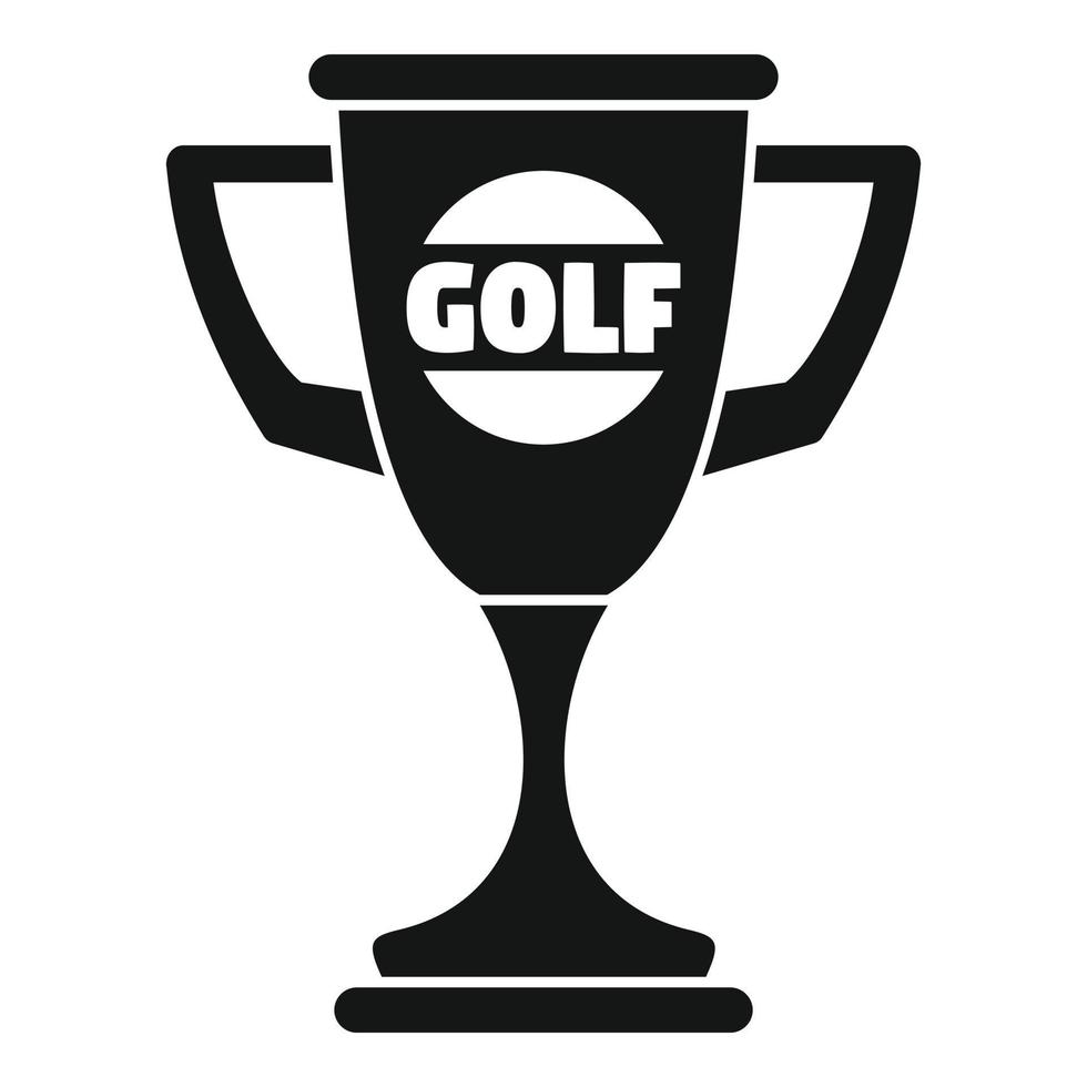icono de copa de oro de golf, estilo simple vector