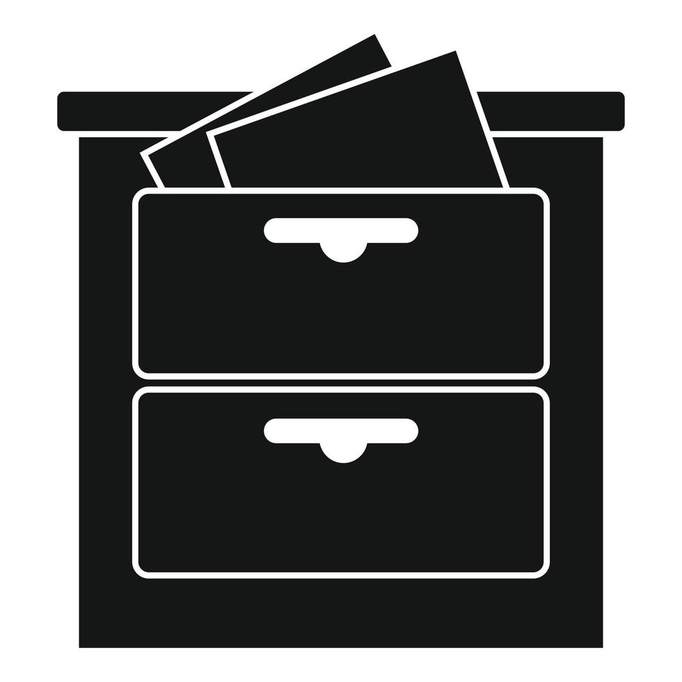 Archive drawer icon, simple style vector