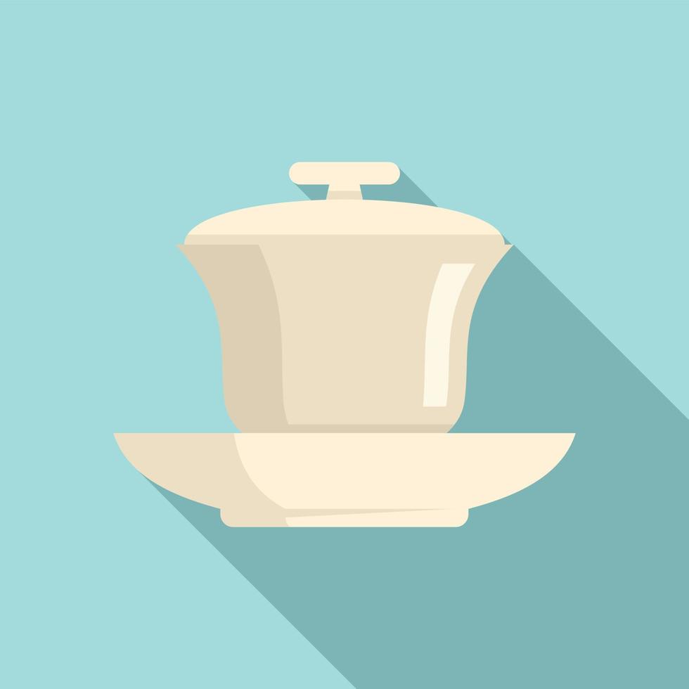 icono de elemento de ceremonia del té, estilo plano vector