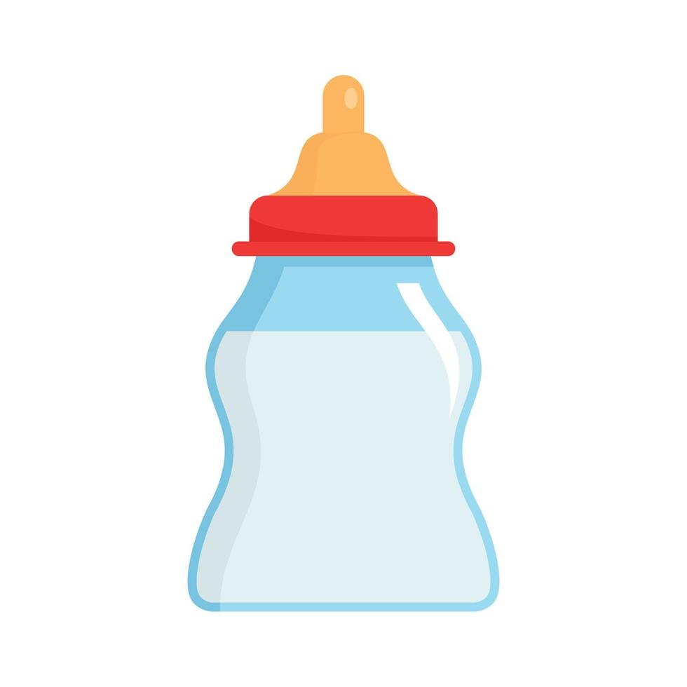 Baby milk bottle icon, flat style vector