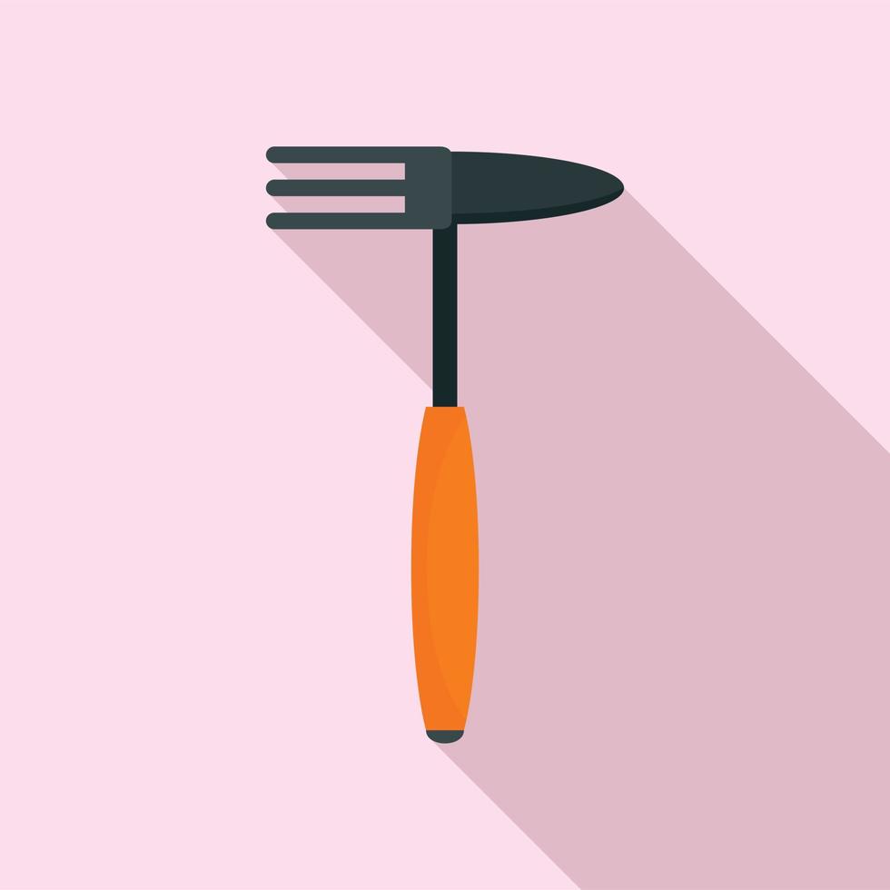 Hand rake tool icon, flat style vector