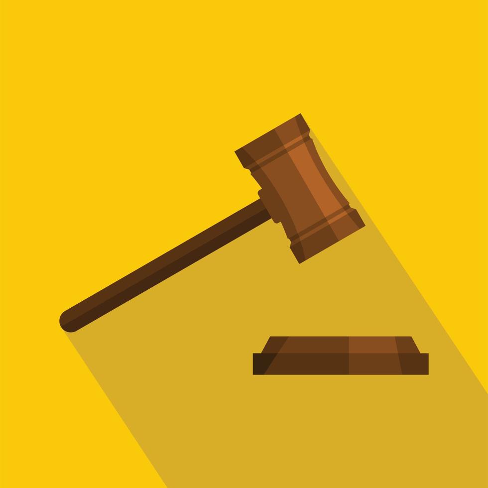 Legal gavel icon, flat style vector