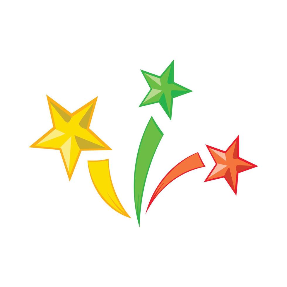 Fireworks icon, cartoon style vector