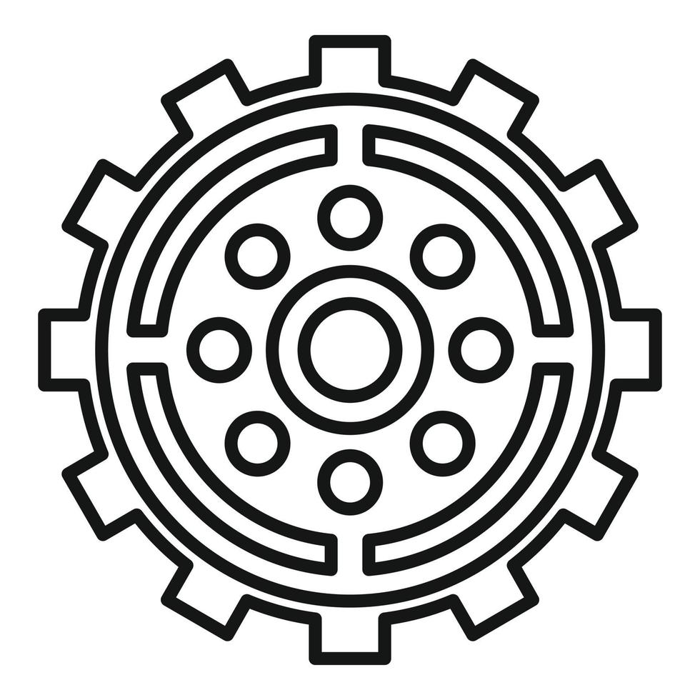 Broken watch cog wheel icon, outline style vector