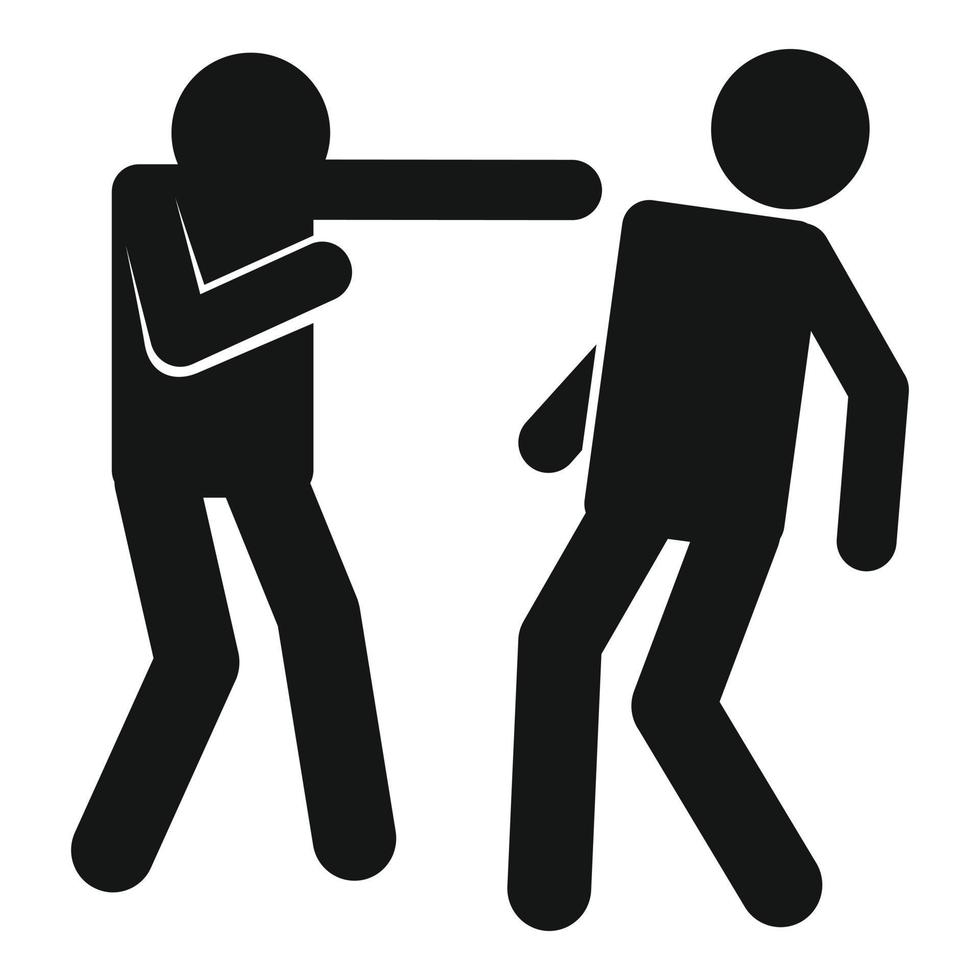 icono de lucha contra la violencia callejera, estilo simple vector