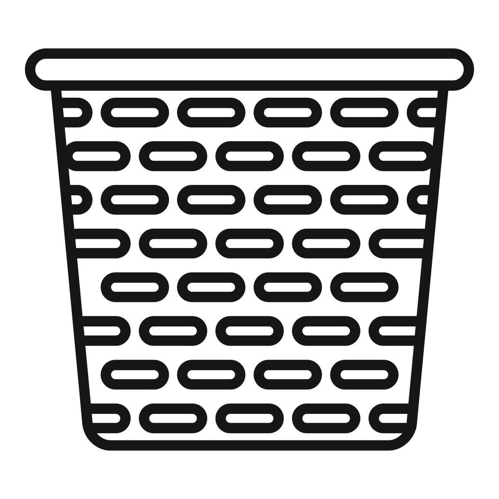 Handmade basket icon, outline style vector
