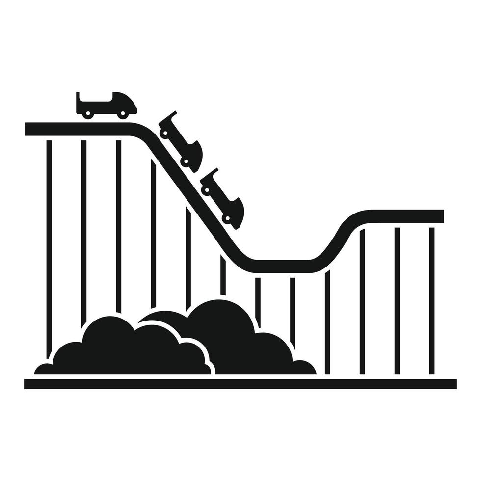 Roller coaster kids icon, simple style vector