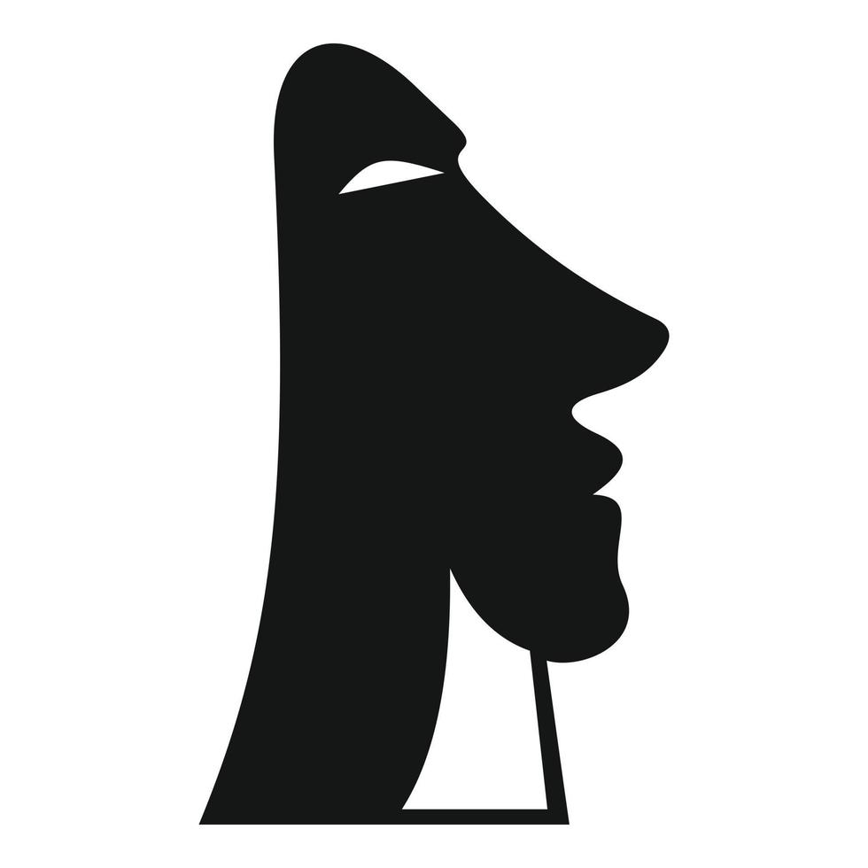 icono de la estatua moai de arqueología, estilo simple vector