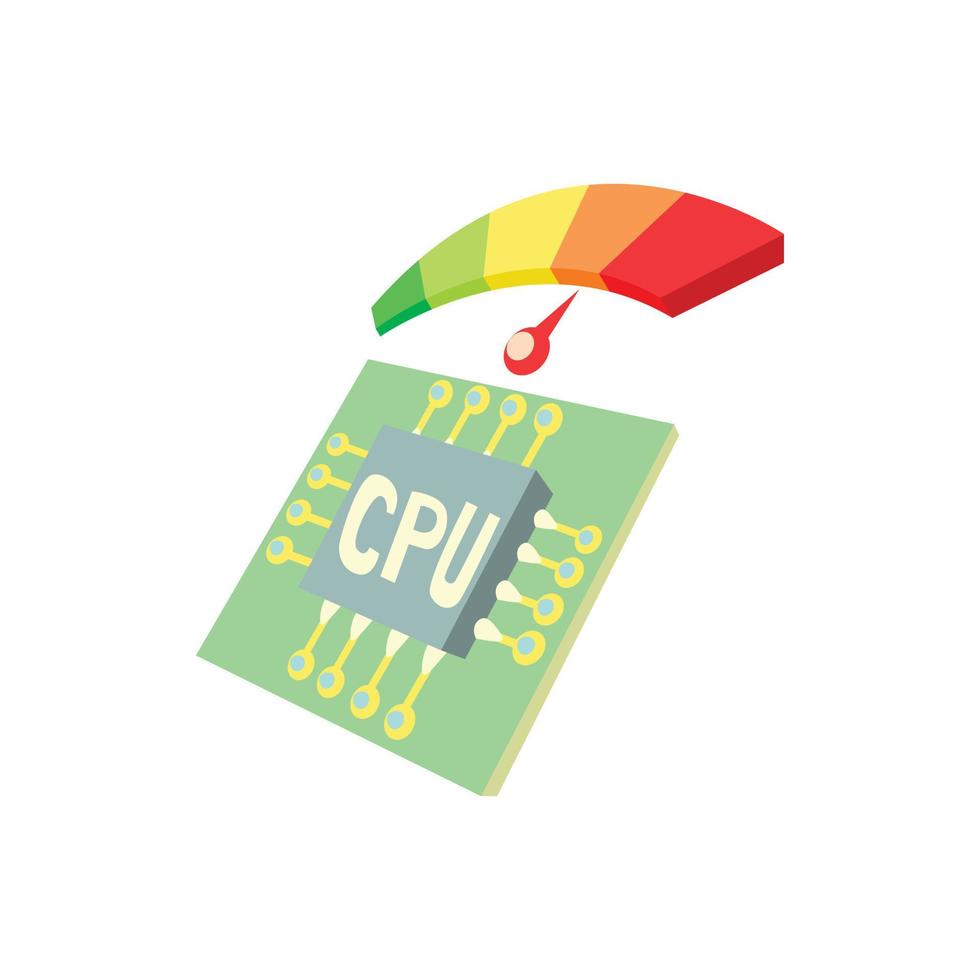Measurement of processor temperature icon vector