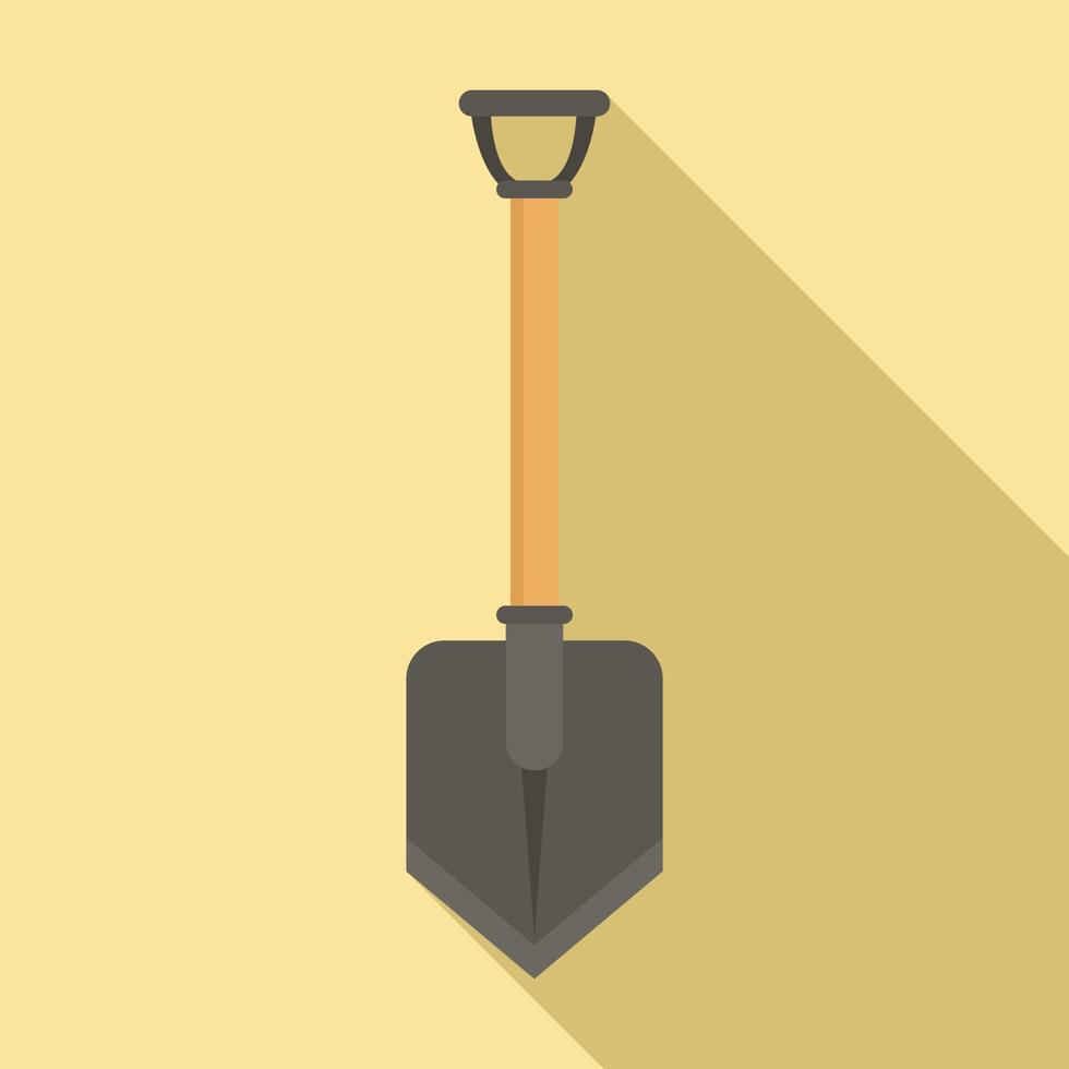 Hiking shovel icon, flat style vector