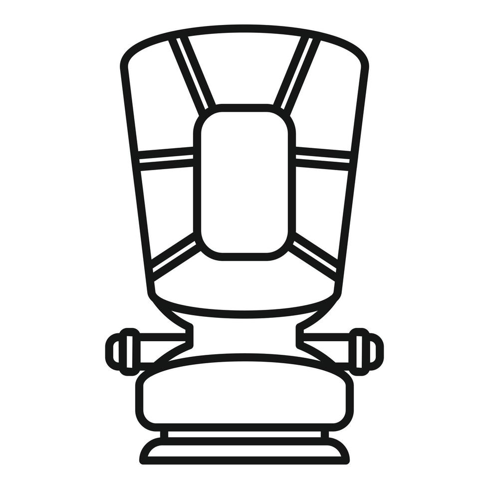 Restraint baby car seat icon, outline style vector