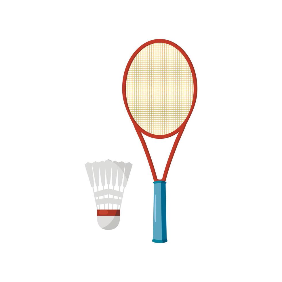 icono de volante y raqueta de bádminton vector