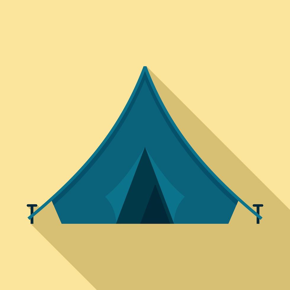 Safari hunting tent icon, flat style vector