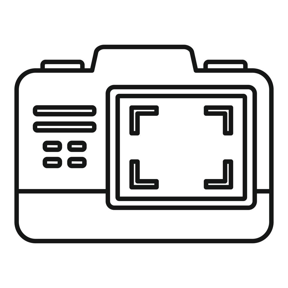 icono de grabación de pantalla de cámara de video, estilo de esquema vector