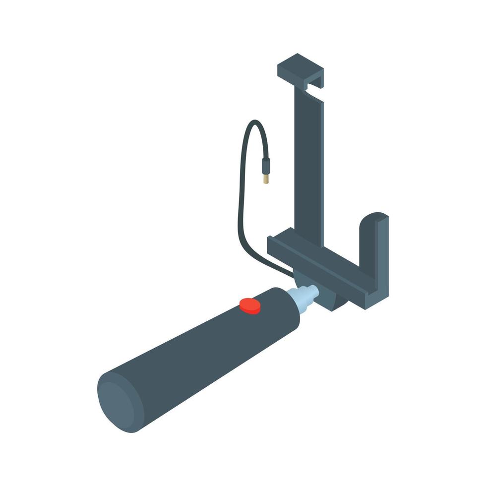 Selfie stick for photos icon, cartoon style vector