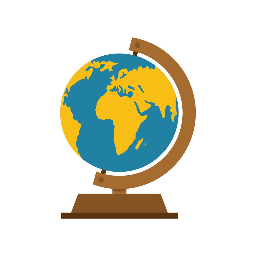 Globe icon, flat style. vector
