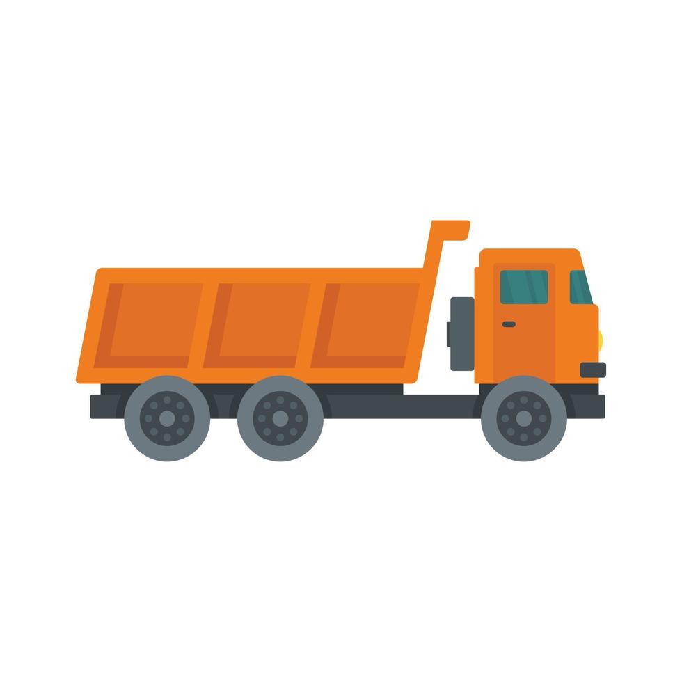 Loaded farm truck icon, flat style vector