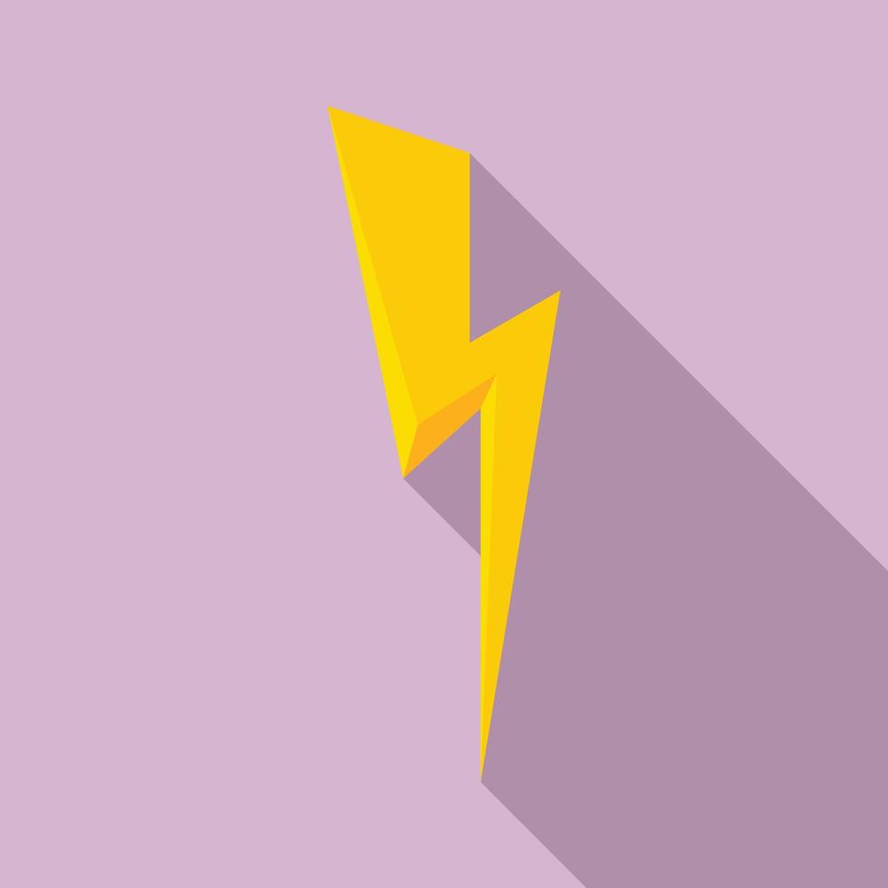 Voltage lightning bolt icon, flat style vector
