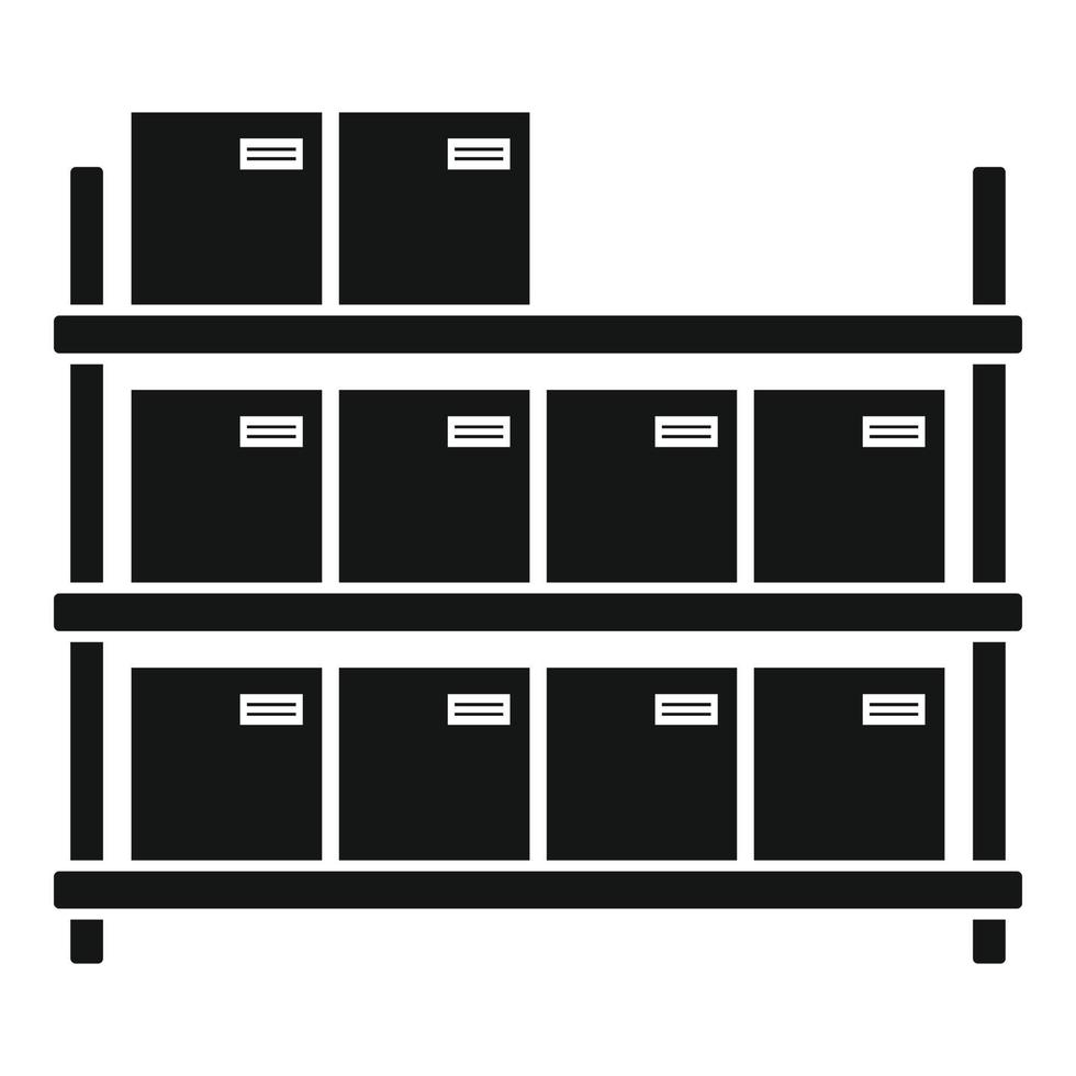 icono de rack de paquetes de almacenamiento, estilo simple vector