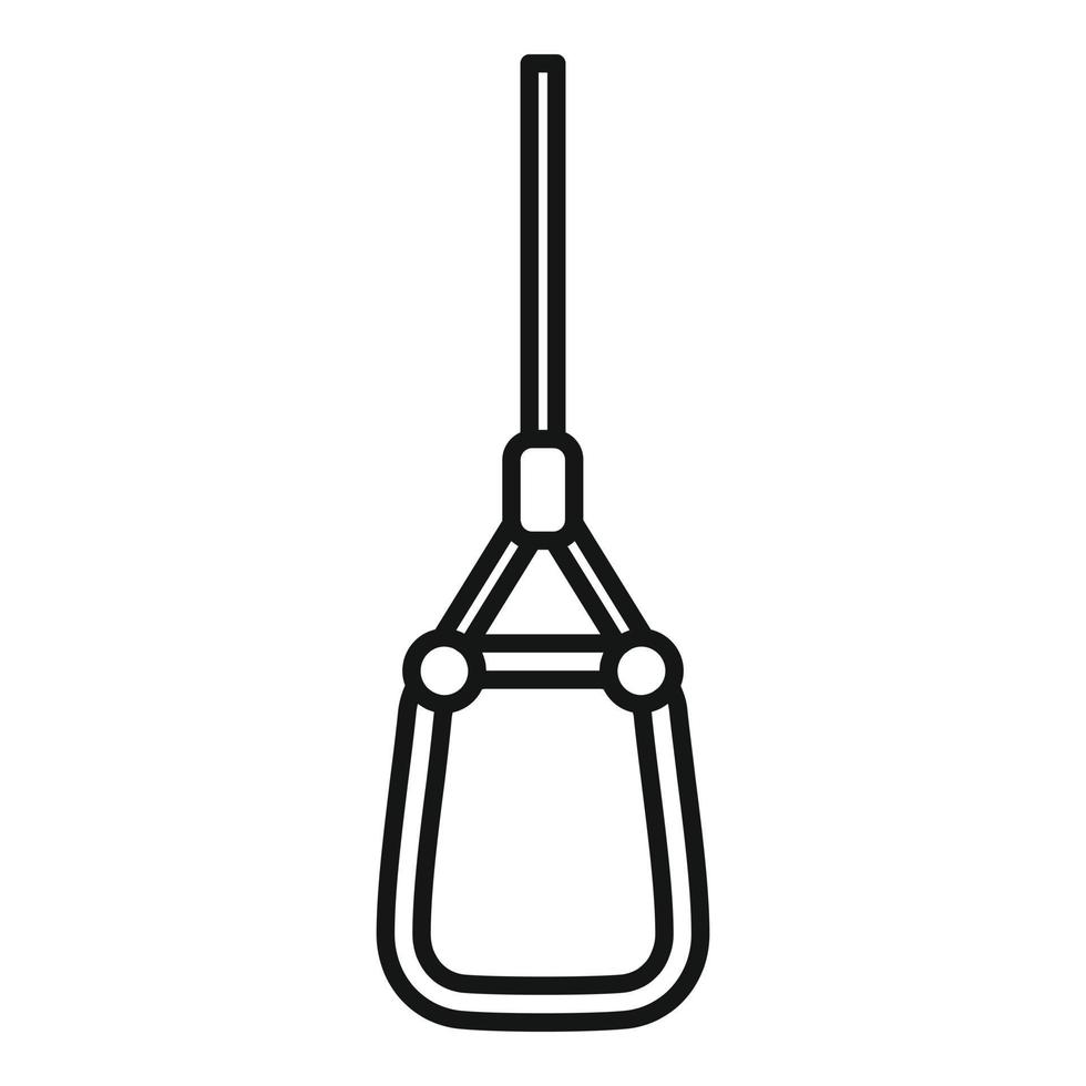 Industrial climber metal carabine icon, outline style vector