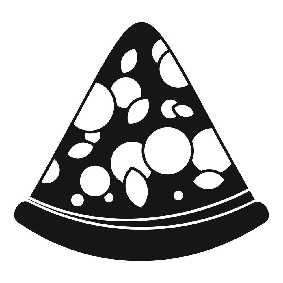 Delicious pizza slice icon, simple style vector