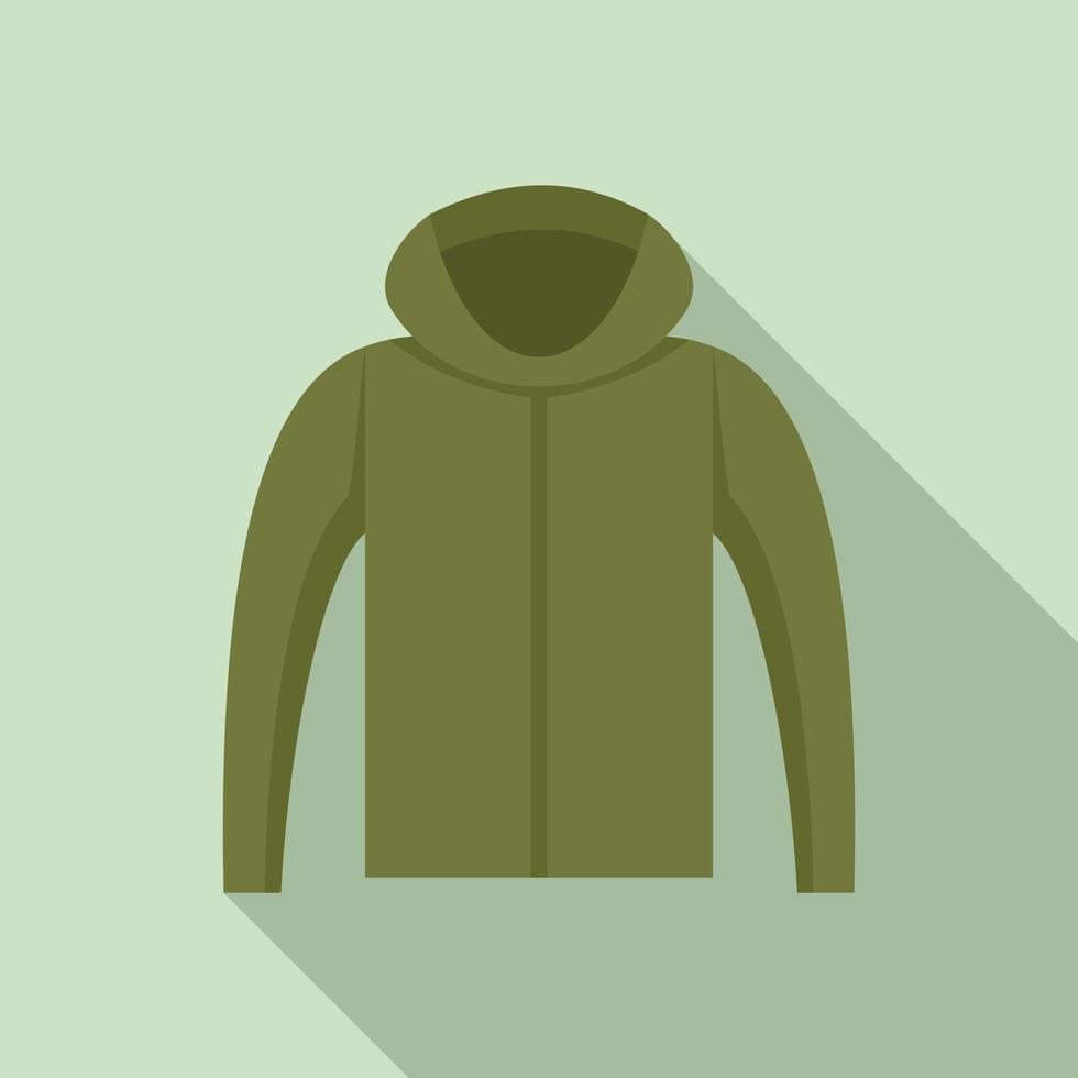 Fisherman hoodie icon, flat style vector