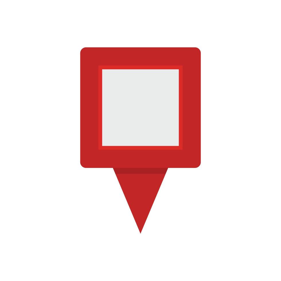 Square pin icon, flat style. vector