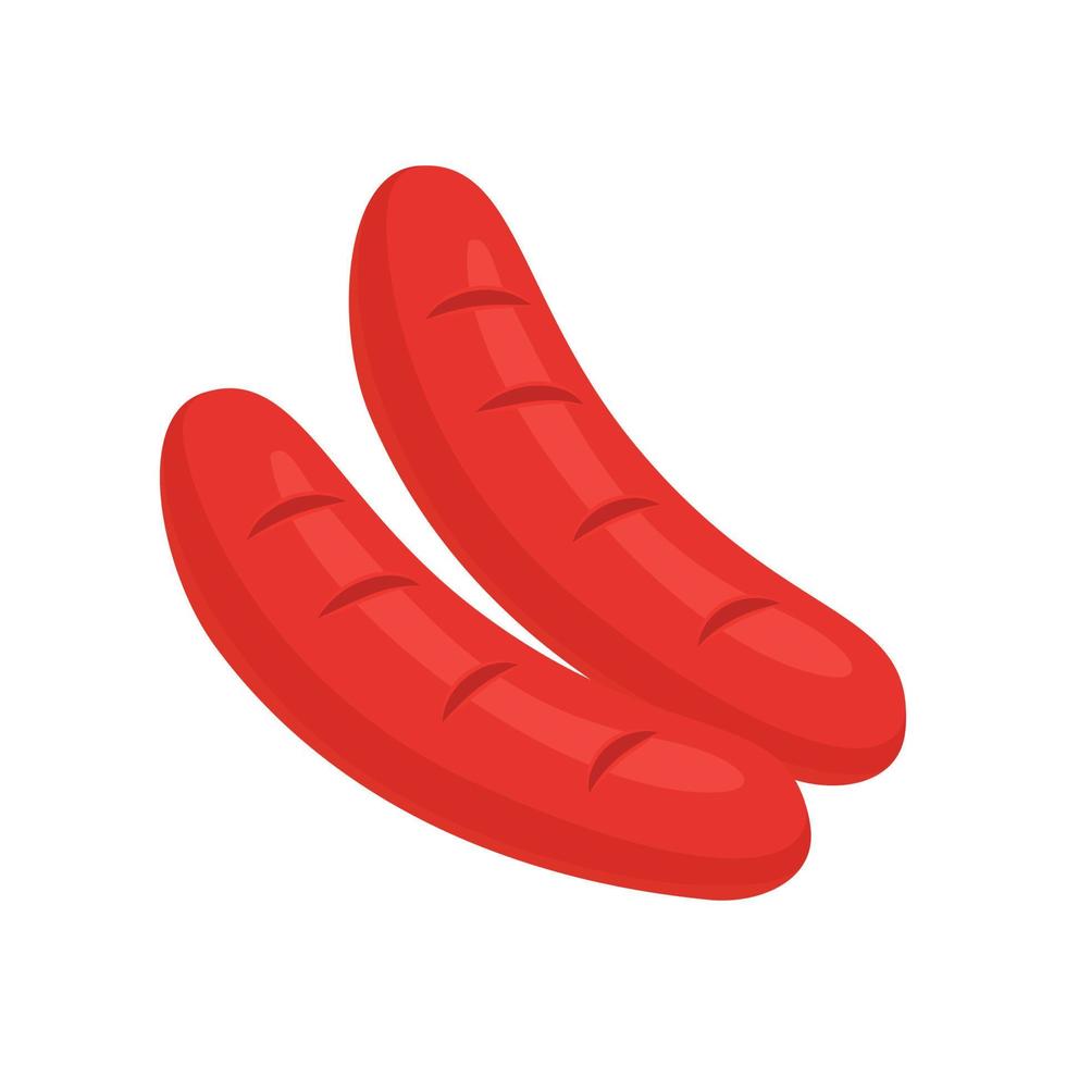 Fresh meat two sausages icon, isometric style vector