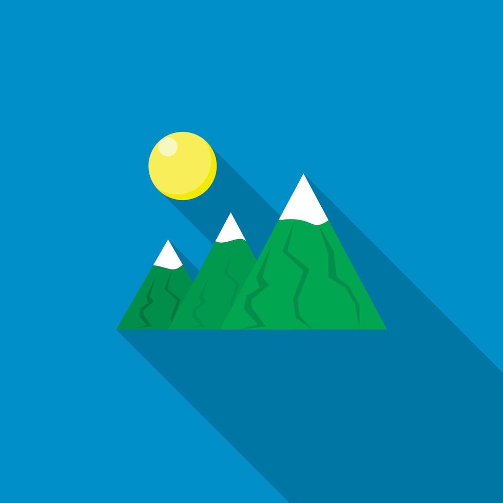 icono de montaña en estilo plano vector