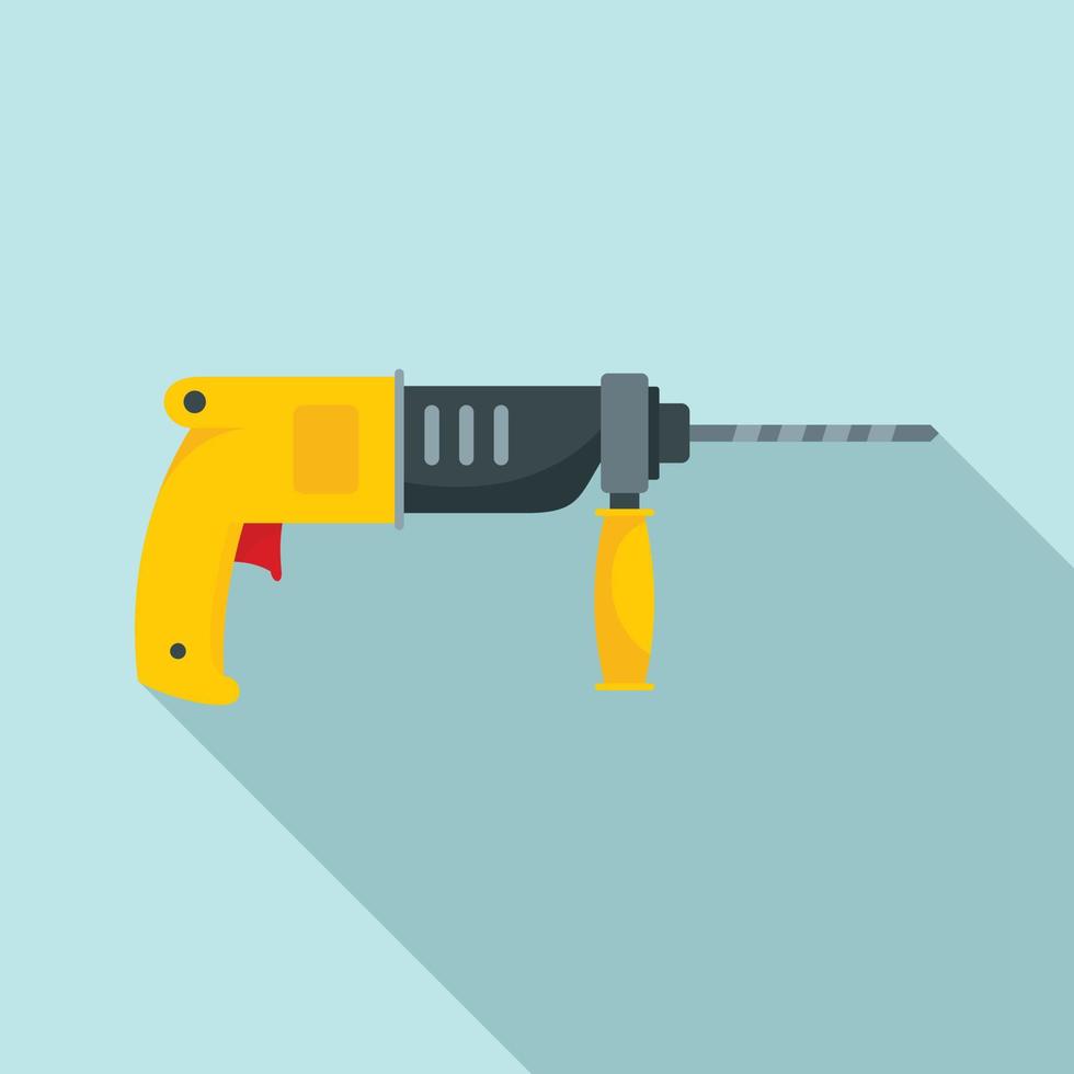 Hammer drill icon, flat style vector